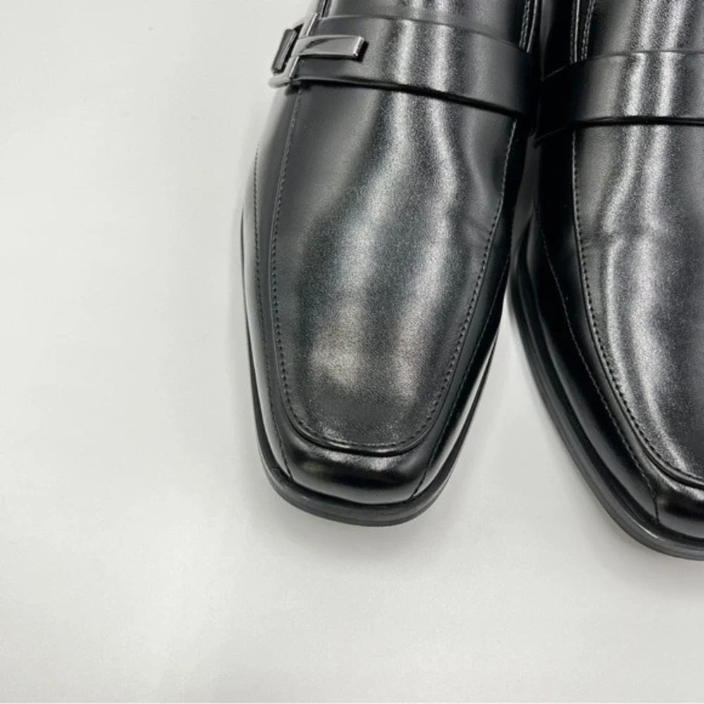 Stacy Adams Boys Size 5 Black Bartley Moc Toe Slip On‎ Loafers Dress Shoes